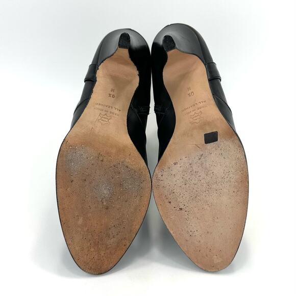 Lumiani Black Leather High Heel Short Boot Sz 9.5 Italian Made Almond Toe Bootie - Picture 7 of 9